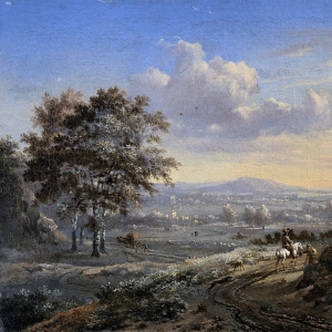Ян Вейнантс - Одинокий всадник на проселочной дороге в холмистой местности, 1655-1684