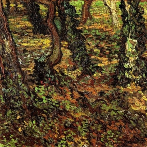 144. Ван Гог - Стволы деревьев с плющом