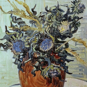 21. Ван Гог - Ваза с цветами и четрополохом