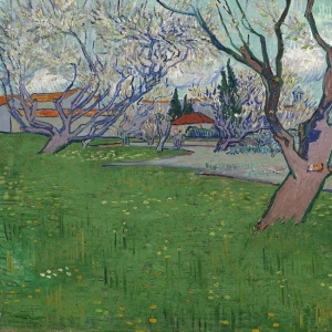 27. Ван Гог - Вид Арля с цветущими деревьями