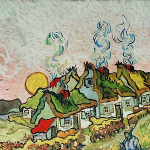 42. Ван Гог - Дома с соломенной крышей в солнечном свете