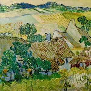 43. Ван Гог - Дома с соломенной крышей у холма