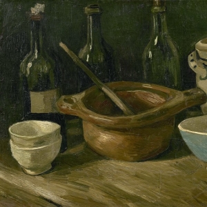79. Ван Гог - Натюрморт с бутылками и глиняной посудой
