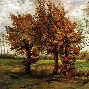 92. Ван Гог - Осенний пейзаж с четырьмя деревьями