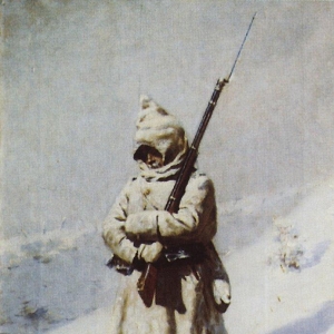 Солдат на снегу