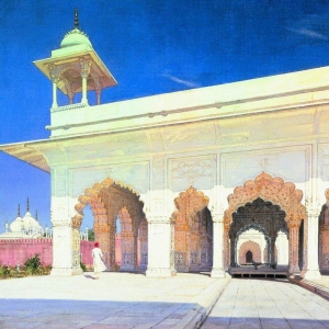 Тронный зал Великих моголов Шах-Джахана и Ауранг-Зеба в форте Дели