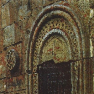 Входная дверь в церковь под Казбеком