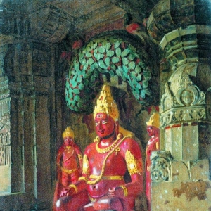 Статуя Вишну в храме Индры в Эллоре