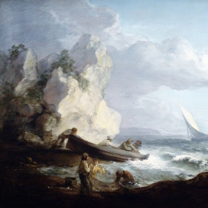 Приморский пейзаж с рыбаками