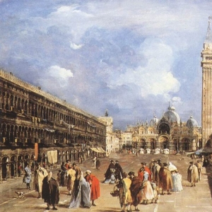 Франческо Гварди - Площадь Сан-Марко, вид в направлении Базилики