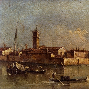 Франческо Гварди - Вид на остров Сан-Микеле вблизи Мурано, Венеция
