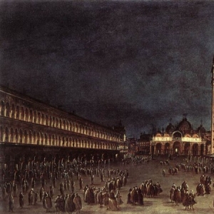 Франческо Гварди - Ночная процессия на площади Сан-Марко