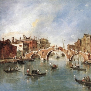 Франческо Гварди - Трехарочный мост на Каннареджио