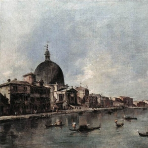 Франческо Гварди - Большой канал и церковь Сан Симеоне Пикколо и Санта-Лючия