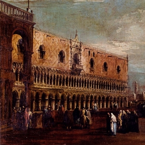 Франческо Гварди - Вид в южном направлении на площадь с Дворцом дожей