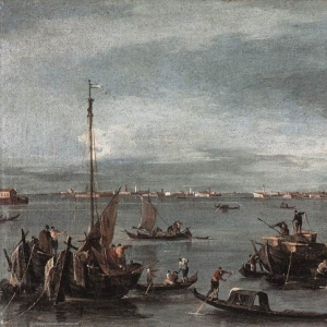 Франческо Гварди - Лагуна и вид на остров Мурано с набережной Фондамента Нуове