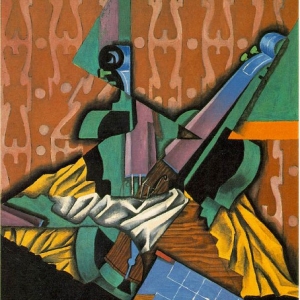 Хуан Грис - Скрипка и шахматная доска, 1913