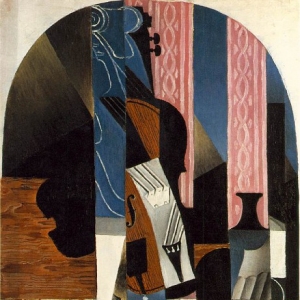 Хуан Грис - Скрипка и бутылка с чернилами на столе, 1913