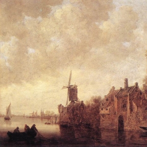 Ян ван Гойен - Река, ветряная мельница и руины замка