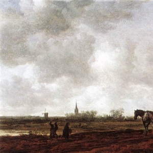 Ян ван Гойен - Повозка с впряженными лошадьми на мосту