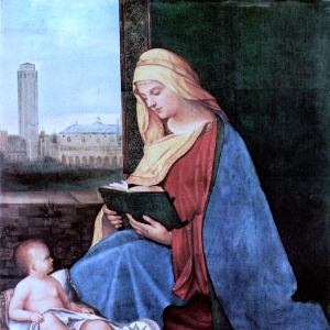 Читающая Дева и младенец