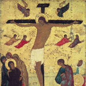 Распятие Христа. 1500 г. Создано в Павло-Обнорском монастыре. Ныне хранится в Третьяковской Галерее