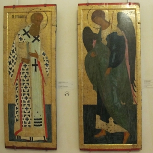 Святой Григорий Богослов, Архангел Гавриил, Святой Иоанн Златоуст.