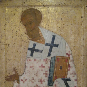 Святой Григорий Богослов, Архангел Гавриил, Святой Иоанн Златоуст. 
