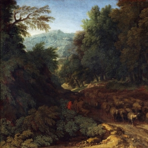 Дюге Гаспар - Пейзаж с пастухом и стадом