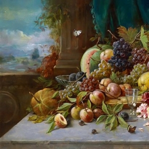 3. Ханс Зацка – Большой натюрморт с фруктами