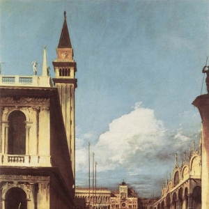 Каналетто Антонио - Пьяцетта, с которой видна башня с часами