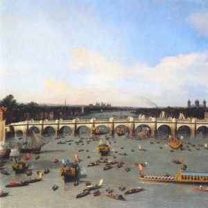 Каналетто Антонио - Лондон, вид с севера на Вестминстерский мост в день вступления лорд-мэра в должность