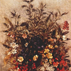 Джон Констебл - Осенние ягоды и цветы в коричневом горшке