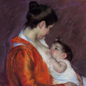 Кассат Мэри - Луиза, кормящая своего ребенка