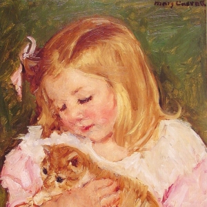 Кассат Мэри - Сара, держащая на руках кошку