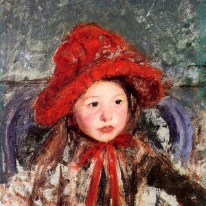 Кассат Мэри - Маленькая девочка в большой красной шляпке
