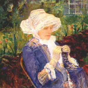 Кассат Мэри - Лидия, вышиваающая тамбуром в саду в Марли