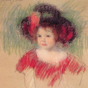 Кассат Мэри - Марго в большой шляпе и красном платье