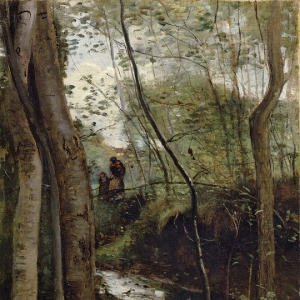 Жан Батист Камиль Коро - Ручей в лесу или Ручей под деревьями