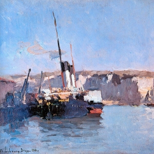 Альберт Лебург - Швартовка парохода в Дьепе, 1881