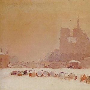 Альберт Лебург - Нотр Дам де Пари под снегом, 1895