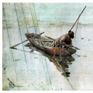 Карл Ларсон - Ловля рыбы, 1905