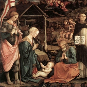 Филиппо Липпи - Поклонение Святых младенцу, 1460-65