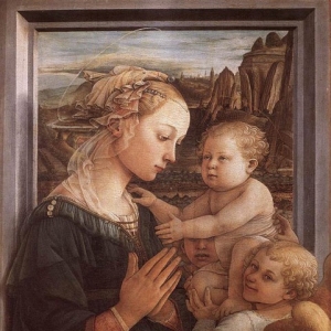 Филиппо Липпи - Мадонна с младенцем и двумя ангелами (Мадонна под вуалью)
