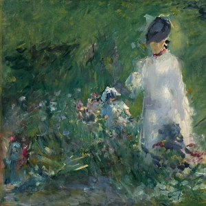 Мане Эдуард - Молодая женщина среди цветов