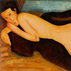 Амедео Модильяни - Лежащая обнаженная со спины, 1917