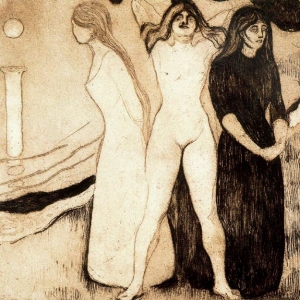 Эдвард Мунк - Женщина (Сфинкс), литография, 1899