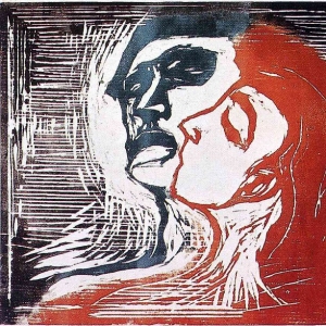 Эдвард Мунк - Целующиеся мужчина и женщина, 1905