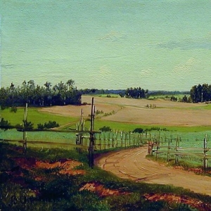 Орловский Владимир Донатович - Летний пейзаж с дорогой. 1870-е