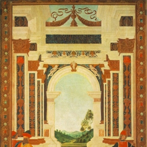 Пьетро Перуджино - Чудеса Св. Бернардино Сиенского - Исцеление юноши, 1473